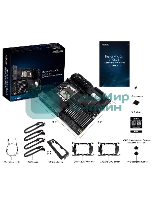 Материнская плата ASUS Pro WS W790E-SAGE SE, LGA4677, Intel W790, 8xDDR5 (ECC), 3xM.2, 2xSlimSAS, 8xSATA, 7xPCIe 5.0, 2x10Gb LAN, 1xUSB 3.2 Gen 2x2 (Type-C), 5xUSB 3.2 Gen 2 (Type-A + Type-C), 2xUSB 2.0, 5x3.5 мм, 7.1, EATX