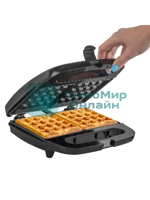 Вафельница Endever Skyline WM-22 черный, 850 Вт, на 2 вафли, автом. терморегулятор, размеры 22,6x22,4 см