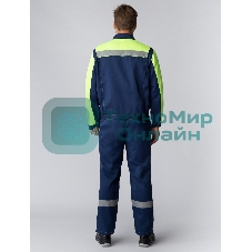 Костюм Сфера NEW (ткань Смесовая,210) полукомбинезон, темно-синий/лимонный, 56-58/170-176