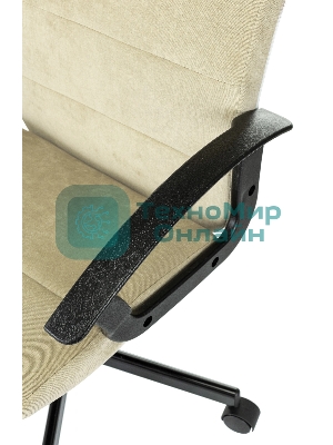 Кресло офисное Бюрократ Triest Fabric песочный Light-21 крестов. металл черный