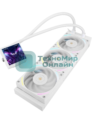 Водяное охлаждение для процессора Thermalright Hyper Vision 360 (360mm, LED, White, ARGB/Fans: 3x120mm, 69CFM, 27dBA, 2150RPM/Pump height 68mm, 6400RPM, Rad thickness 27mm/S: 1700, 1200, 1851, 115X, 2011, 2066, AM5, AM4)