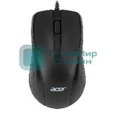 Мышь проводная Acer OMW136 черный, 1200 dpi, USB, кнопки - 3