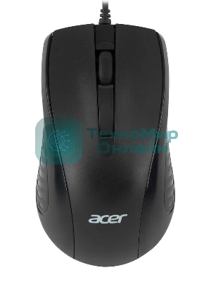 Мышь проводная Acer OMW136 черный, 1200 dpi, USB, кнопки - 3