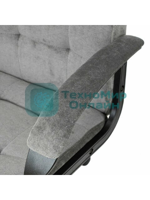 Кресло руководителя Бюрократ CH 002 Fabric Light-19 серый, крестов. пластик