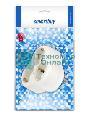 Тройник Smartbuy (SBE-16-A01-3z) 3 гнезда с заземлением круглый белый 16А 250В