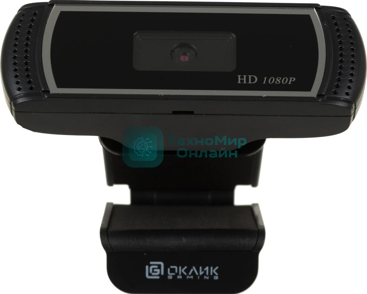 Веб-камера OKLICK OK-C013FH 1920x1080, 30 кадр/с, USB Type-A, микрофон (шумоподавление), универсальное крепление