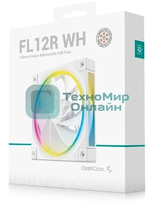 Вентилятор для корпуса Deepcool FL12R Wh Reverse ARGb 120х120x25 белый 4-pin 33.9дБ (R-FL12R-WHAPN1-G)