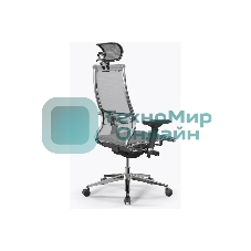 Кресло Метта Samurai S-3 белый сиденье белый сетка с подголов. крестов. металл хром