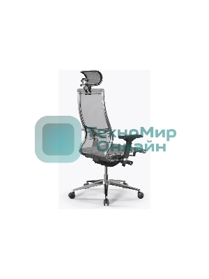 Кресло Метта Samurai S-3 белый сиденье белый сетка с подголов. крестов. металл хром