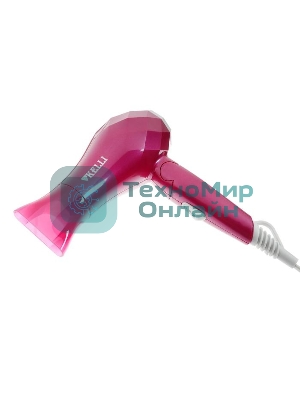 Фен Kelli KL-1124 розовый, 1800 Вт, компактный