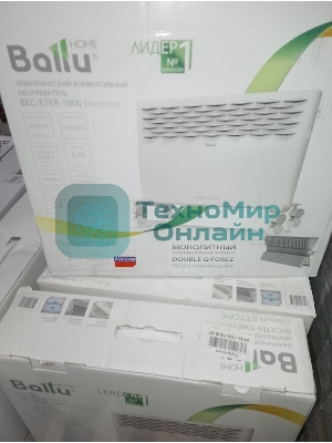 (Поврежденная упаковка) Конвектор электрический Ballu Ettore BEC/ETER-1000 белый (мощность 1 кВт, площадь 15 м2) (НС-1135153)