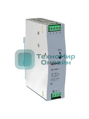 Блок питания на дин рейку EKF DR-E-75W-24 75Вт Uвх 220В AC Uвых 24В DC постоянного тока