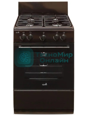 Плита газовая Cezaris ПГ 3200-00 коричневый, конфорок 4 шт, духовка 59 л, 60 см x 85 см x 60 см