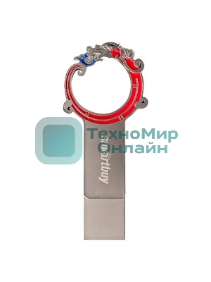 Флешка USB SmartBuy Metal Snake Dual (SB32GB3MSN), 32Gb, USB 3.0/3.1, R/W 75/30, серебристый/красный