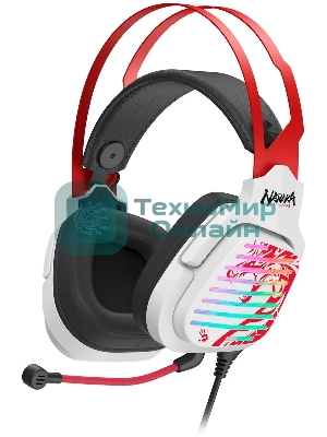 Гарнитура Bloody G560 Naraka белый/красный, проводная, подсветка