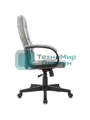 Кресло руководителя Бюрократ CH 002 Fabric Light-19 серый, крестов. пластик