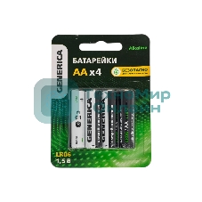 Батарейка щелочная Alkaline LR06/AA (4шт/блистер) GENERICA