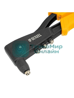 Заклепочник ручной Denzel 255 мм, литой, усиленный, заклепки 2,4-3,2-4,0-4,8 мм