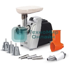 Мясорубка электрическая Аксион М61.02 черно/серебристый, 2000 Вт, 4.0 кг/мин, реверс, защита от перегрузки, насадки - 4