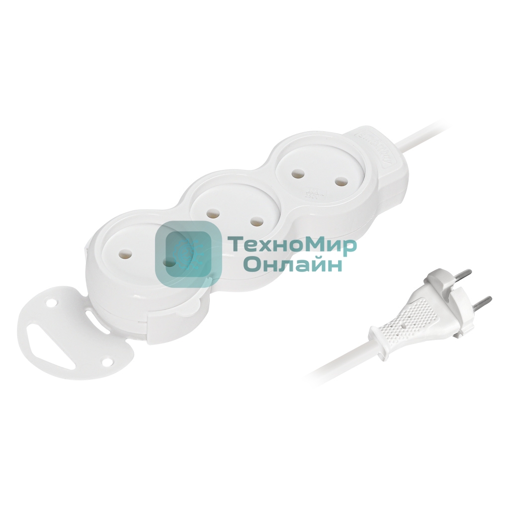 Удлинитель бытовой Smartbuy (SBE-10-3-1.5m-N) 3 гн х 1,5 м белый
