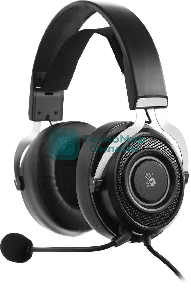 Гарнитура Bloody G535P чёрный/серебристый, проводная, подсветка