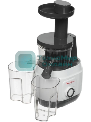 Соковыжималка Moulinex ZU150110 белый/черный, шнековая вертикальная, 150 Вт, 800 мл, электронное, реверс