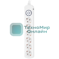 Сетевой фильтр Ippon BK-6-EU-5-10-W 5 м, 6 розеток, белый, коробка