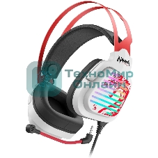 Гарнитура Bloody G560 Naraka белый/красный, проводная, подсветка