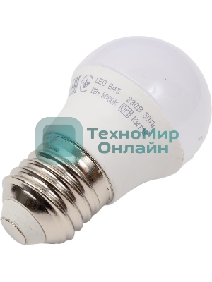 Лампа cветодиодная LED G45 IEK LL-G45-08-230-30-E27-G шар 8Вт 230В 3000К E27 GENERICA