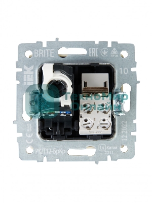 Розетка компьютерная двойная RJ11+RJ45 IEK BRITE РК/Т12-БрКр кат.5E бежевый