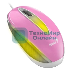 Мышь проводная Genius DX-Mini розовый, 1000 dpi, USB, кнопки - 3