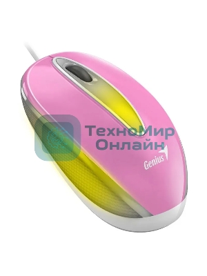 Мышь проводная Genius DX-Mini розовый, 1000 dpi, USB, кнопки - 3