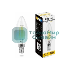 Лампа светодиодная Feron LB-713 11Вт Е14 теплый свеча FILAMENT