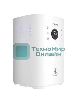 Увлажнитель воздуха Funai Minamoto USH-MNE450/4.0(WT) белый, 45 м², 4 л, ультразвуковой, гигростат, ионизация, ароматизация, управление по Wi-Fi, пульт ДУ