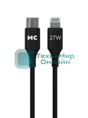 Кабель MORE CHOICE (4620202554178) K69ia 2м USB 3.0A PD 27W для Lightning ng 8-pin Type-C - 2м, черный