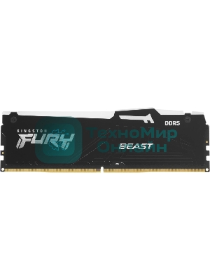 Оперативная память Kingston Fury Beast, DDR5, 32Gb (2x16 Gb), 6400 MHz, CL32, радиатор, RGB, черный