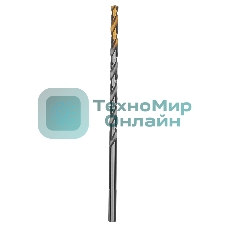 Сверло спиральное по металлу Denzel 5 х 132 мм, Р6М5, Golden Tip, удлиненное