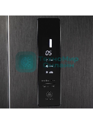 Холодильник Maunfeld MFF177NFSB черный глянц. двухкамерный 263/170л морозилка сбоку, No Frost, Side by Side