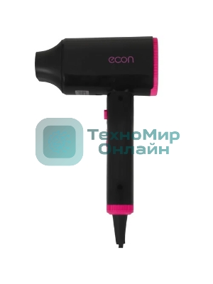 Фен ECON ECO-BH204D черный/розовый, 2000 Вт