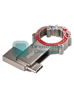 Флешка USB SmartBuy Metal Snake Dual (SB32GB3MSN), 32Gb, USB 3.0/3.1, R/W 75/30, серебристый/красный