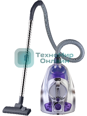 Пылесос Hyundai HYV-C4580 белый/сиреневый, 380/2400 Вт, уборка сухая, пылесборник контейнер 5 л