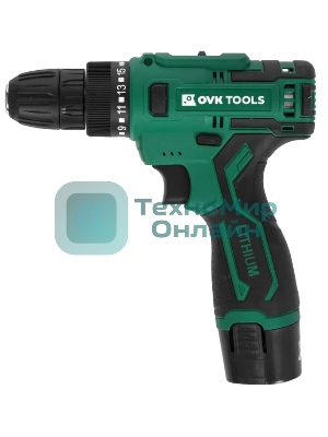 Дрель-шуруповерт Ovk Tools OTCS2AA-12V-1.5A, 12 В, 1,5 Ач, 26 Нм, щеточный