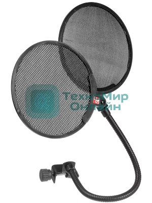 Поп фильтр sE Electronics [Dual Pop Filter] состоит из двух частей, первая часть изготовлена из прочной глянцевой ткани со стандартной тканевой мембраной и вторая металлическая на шарнирном механизме