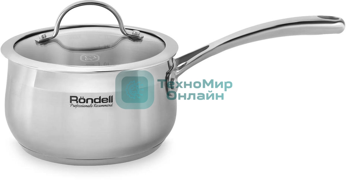 Ковш Rondell Admiring RDS-745, 1.7л, 16см, с крышкой, сталь