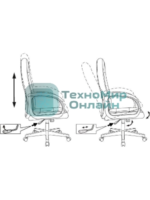 Кресло руководителя Бюрократ CH 002 Fabric Light-19 серый, крестов. пластик