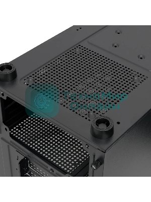 Корпус без блока питания Case HSPD M332, Mesh Mini-tower, Black, TG, 0.4 SPCC, no fans, mATX, mITX, 160/285/170mm, 1x2.5