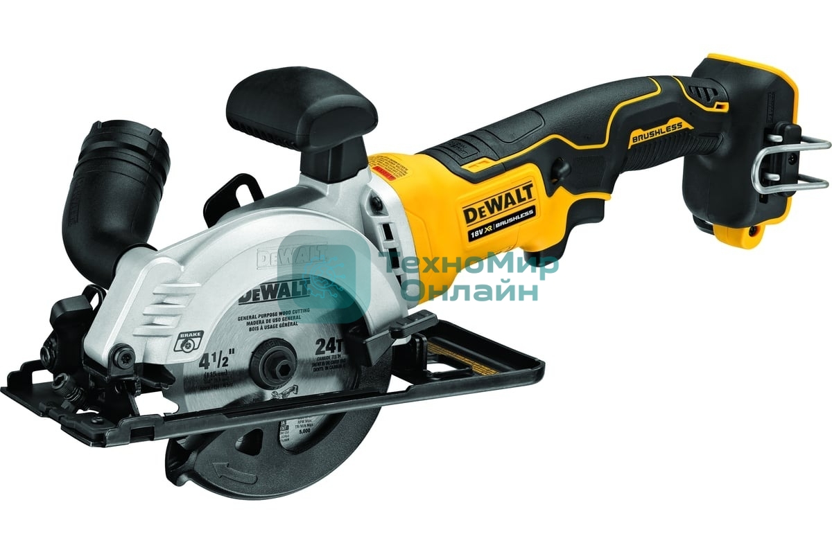 Мини циркулярная аккумуляторная ручная пила DeWALT 115 мм, 18В DCS571N