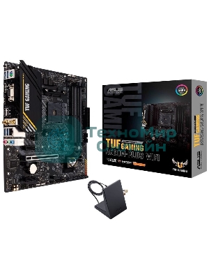 Материнская плата ASUS TUF GAMING A520M-PLUS WIFI, AM4, AMD A520, 4xDDR4, 4xSATA, 1xM.2, 1xPCIe 3.0 x16, 2xPCIe x1, 1xVGA, 1xHDMI, 1xDP, 1x 1Gb LAN, 2xUSB-A 3.2 Gen 1, 2xUSB-A 2.0, 3x3.5 мм, 7.1, mATX