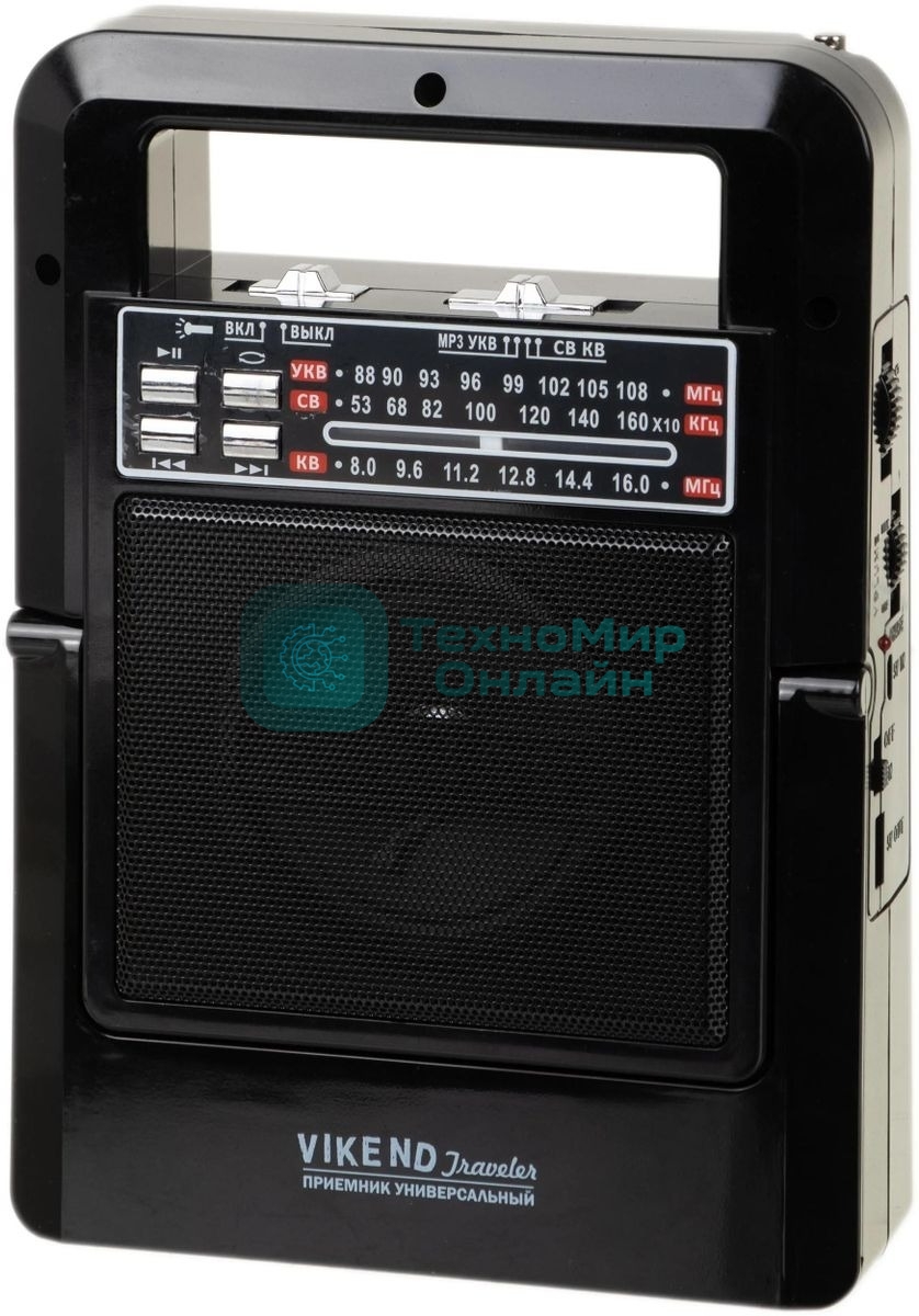 Радиоприемник портативный Сигнал Vikend Traveler черный USB SD/MMC