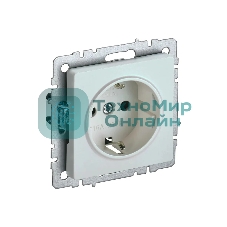 Розетка 1-местная IEK BRITE 16А РС14-1-0-БрЖ с заземлением, с защитными шторками, 16А, жемчуг